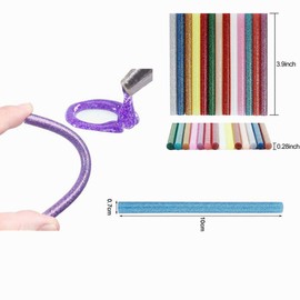 Hot Glue Sticks, Pack of 100 Hot Glue Sticks, Coloured Glue, Hot Melt Craft Glue Sticks for DIY Art Craft, Sealing and Repairing, 10 Colours, 7 x 100 mm