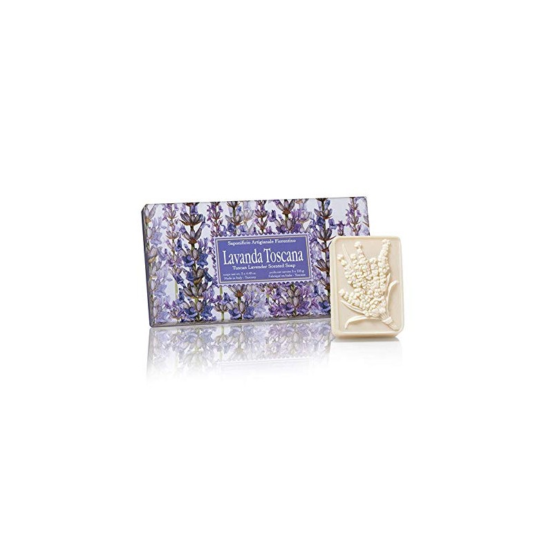 Lavender soap, handmade Italian soap from Fiorentino, pack of 3,