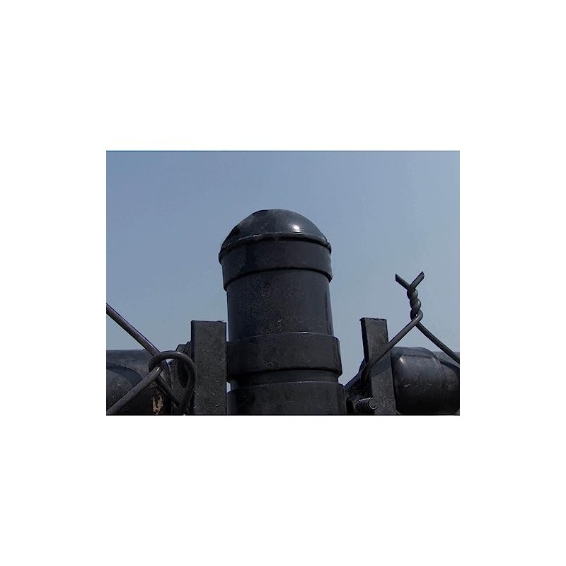 3-1/2" Black Powder Coated Pressed Steel Chain Link Post Cap