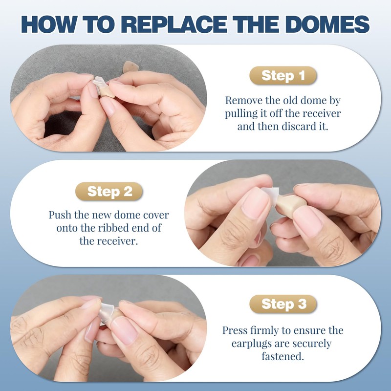 Gulfmew 9Pcs Hearing Aid Domes Compatible with Audien Hearing(Open Round)