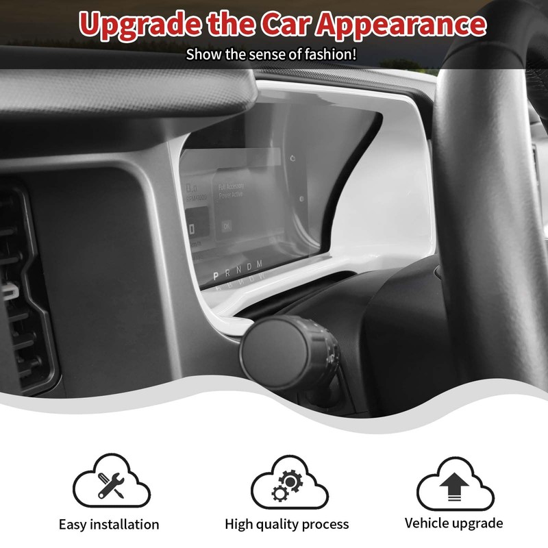 HTHE for Ford Bronco Center Console Dash Board Panel Ring