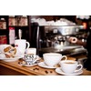 Konitz Coffee Bar Coffee Cups and Saucers, 7-Ounce, White, Set