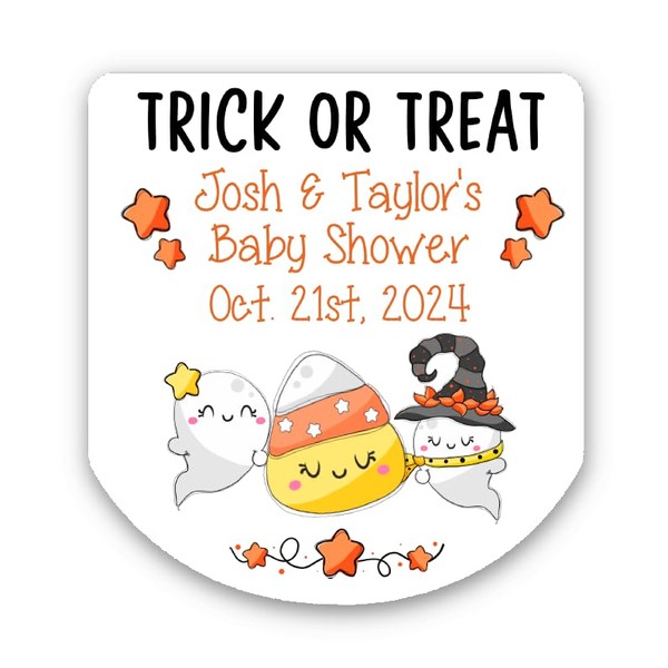 Personalized Cute Halloween Party Favor Hand Sanitizer Labels, 30 stickers,