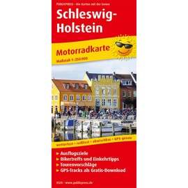 Schleswig-Holstein: Motorradkarte mit Ausflugszielen, Einkehr- & Freizeittipps und Tourenvorschlägen, wetterfest, reissfest, abwischbar, GPS-genau. 1:250000 (Motorradkarte: MK)