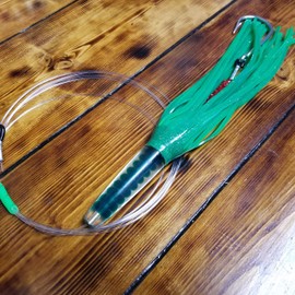 Lobo Lures Green Tuna Slammer 13" 10/0 Stainless Hook Rigged Billfish Edition Marlin Tuna Sailfish Bullet Trolling Lure (2 Pack 13")