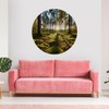 Muralo Sticker Circle Trees Forest Sun Rays Plants Nature Green