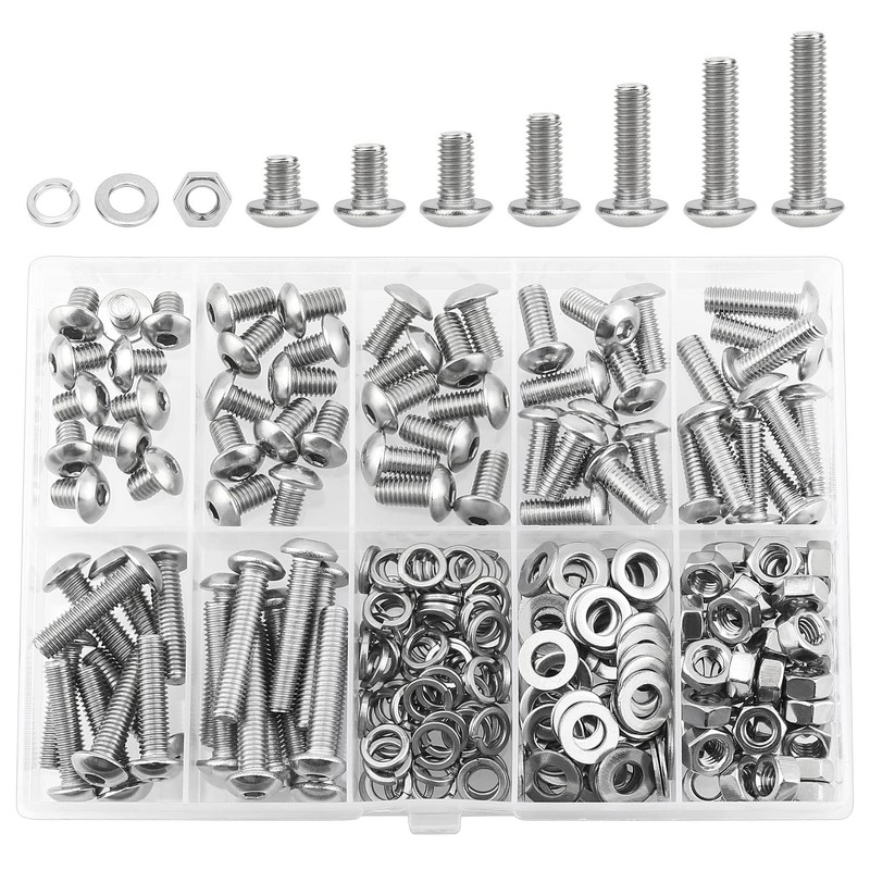 HELIFOUNER 240 Pieces M5 x 6mm /8mm /10mm /12mm /16mm