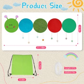 Flenpptly Sensory Wall Panel for Kids, Sensory Toys for Wall ＆ Floor, Sensory Mats for Autistic Children and Toddlers, Wall Busy Board Sensory Room Must Haves (Caterpillar)