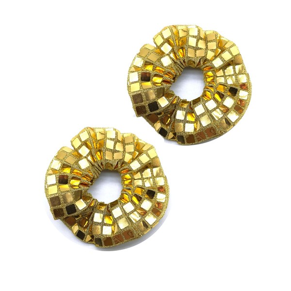 Bronzing Gilding Hair Scrunchies Floppy Metallic Ponytail Holders Gilding Hair
