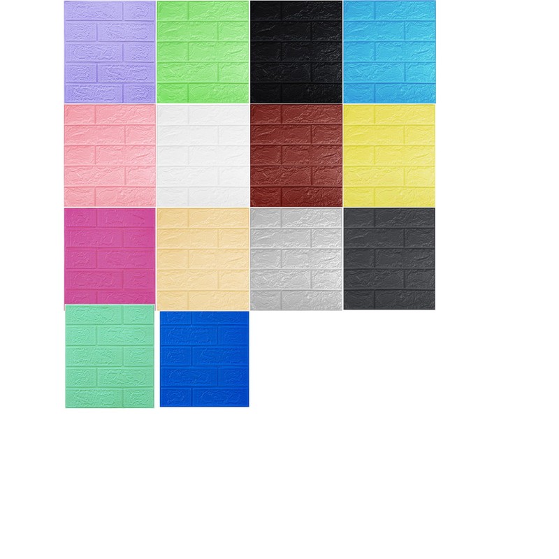 3D Foam Brick Wall Panels, Self-Adhesive, Waterproof, 10 Pack, White