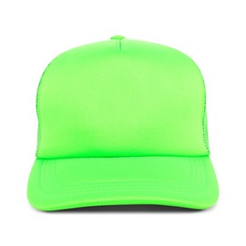 Lids Blank Basic Foam Trucker Adjustable Snapback Hat, Neon Green/ Neon Green, One Size