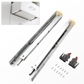 Gobrico 18 inch Soft Close Under Mounting Drawer Slides 10 Pairs, Concealed Rear/Bottom Mounted Drawer Glides Runners, Locking Device Mounting Screws Included, Contractor Pack