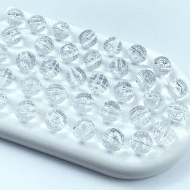 Tingoons 400 PCS 8mm Acrylic Round Faceted Beads Crystal Spacer Beads Multiple Faceted Loose Beads for DIY Jewelry Making Bracelet Necklace Earring Wind Chimes Wine Charms Sun Catchers(Transparent)