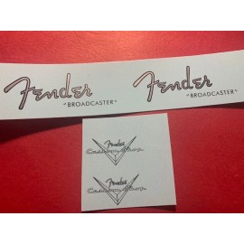 Fender Broadcaster Guitar Waterslide Headstock Decal Metallic Inks