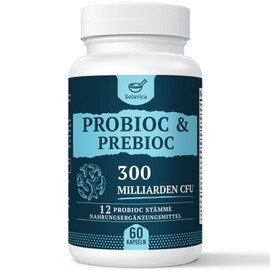 Probiotika Darmbakterien Kapseln Hochdosiert - 300 Mrd. KBE - 12 Bakterienstämme - Mit Inulin & Lebendkulturen - 60 Magensaftresistente Kapseln