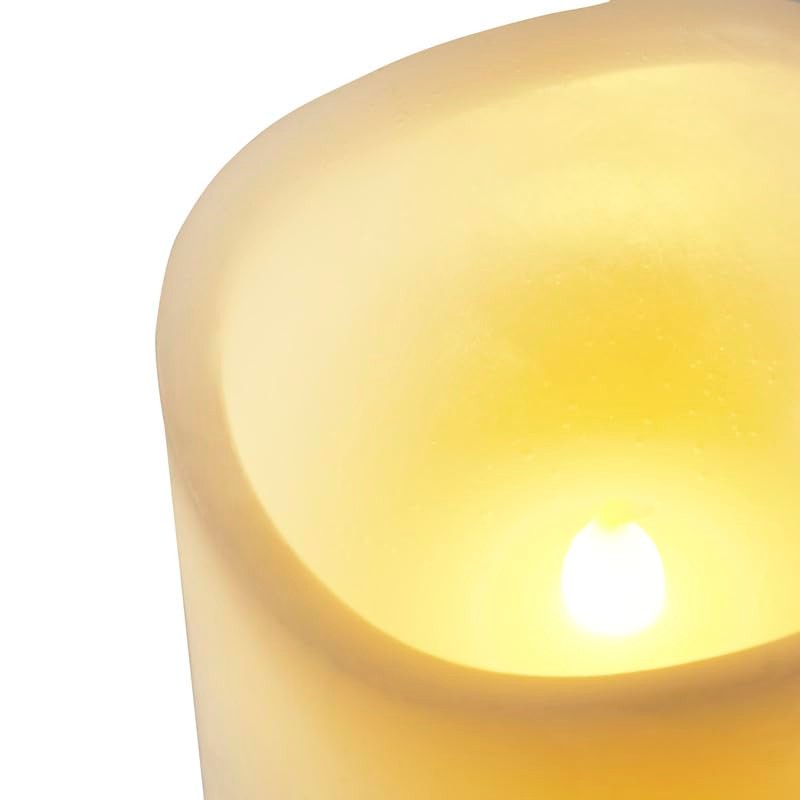 Mikasa White LED Wax Pillar Candle with Flickering Flame, 4