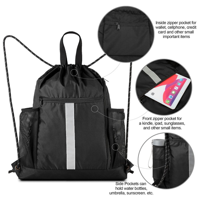BeeGreen Drawstring Backpack – Gym & Sports Bag with Shoe