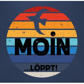 Shirtracer - Statement sayings baby - Moin Löppt - cotton baby bib, 1 Navy Blue