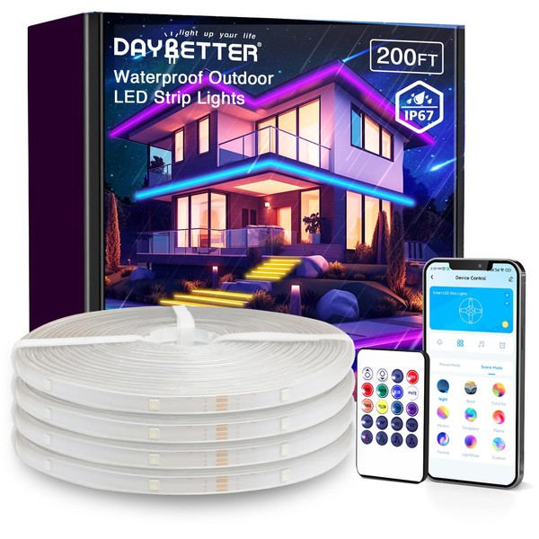 DAYBETTER Outdoor LED Strip Lights Waterproof 200 ft, IP67 Waterproof