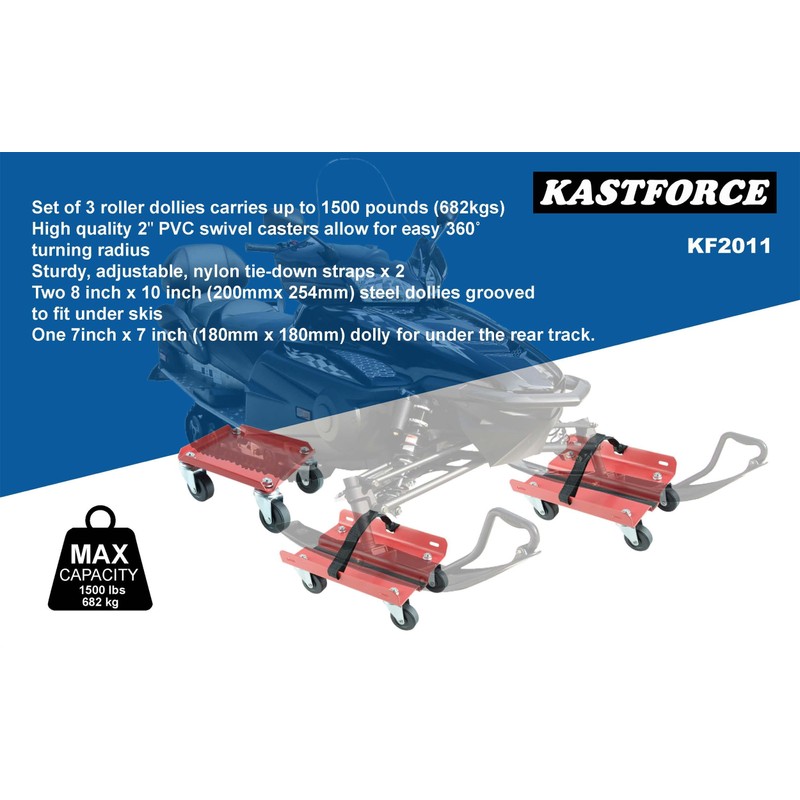 KASTFORCE Snowmobile Dolly Set Max Supporting 1500Lbs with Heavy Duty