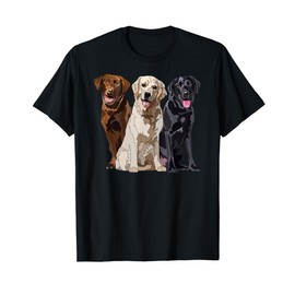 Happy Labrador Retriever Golden Black Brown Chocolate Lab T-Shirt