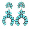Western Squash Blossom Turquoise Post Earring (Turquoise)