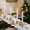 Hewory Glass Candlestick Holders: 10PCS Green Taper Candle Holders Bulk,