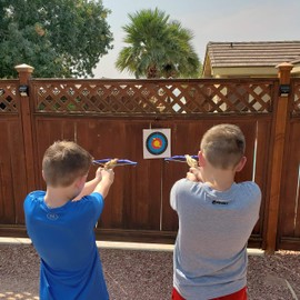 Adventure Awaits - 2-Pack - Wood Toy Crossbow Set - 12 Foam Suction Darts - for Outdoor Play