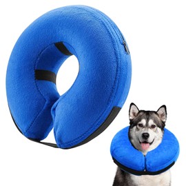 SCHIB Collar de Recuperación para Perro, Collar Inflable De Recuperación para Gato Y Perro, Collares De Isabelino Ajustables Después De La Cirugía Evitar Mordida Y Arañazo