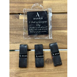 aseka Overgrip Tacky or Dry for Pickleball, Tennis, Badminton. A Portion of The Proceeds goes to Building Indoor Pickleball Courts at Schools. (Dry, Black)