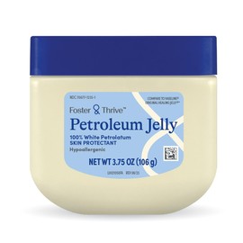 Foster & Thrive Petroleum Jelly Healing Skin Protectant, Provides Dry Skin Relief And Protects Minor Cuts, Hypoallergenic, Dermatologist Recommended, Fragrance-Free, Locks In Moisture 3.75 Oz