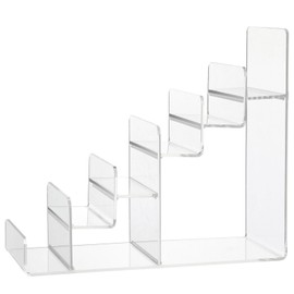 MUCKLILY Acrylic Display Stand Clear Riser Display Shelf 6 Tier Perfume Handbag Organizer for Wallet Purse Glasses Display