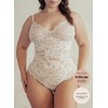 Pinsy Shapewear Shaping Lace Shapewear Bodysuit, Cream, Large