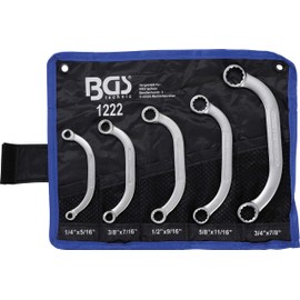 BGS 1222 Obstruction Ring Spanner Set, Silver/Black, 1/4-7/8-Inch, Set of 5 Pieces