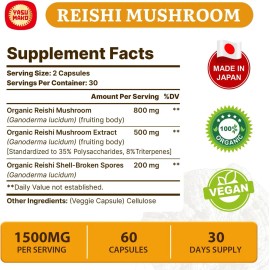Suplemento De Hongos Reishi Japonés 800mg Con Extracto De Ho