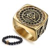 Gungneer All Seeing Eye Ring for Men 18k Gold Plated