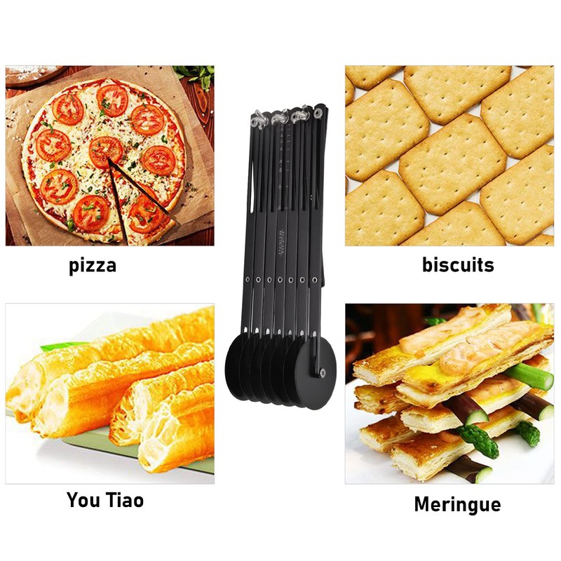 MUNEFE 7 Wheel Pastry Cutter, Multi Wheel Pastry Roller Cutter,