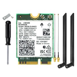 DIGISHUO WiFi 7 BE200 BE200NGW M.2 WiFi Card with 2pcs Antenne | BT5.4 802.11BE Tri-Band 8774Mbps NGFF WiFi 7 Wireless Network Adapter for PC Windows11/10