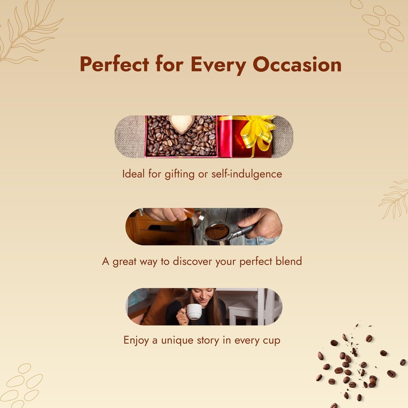 Happi Kaapi's Mini Sampler Pack, Premium Indian Speciality Coffee, 8