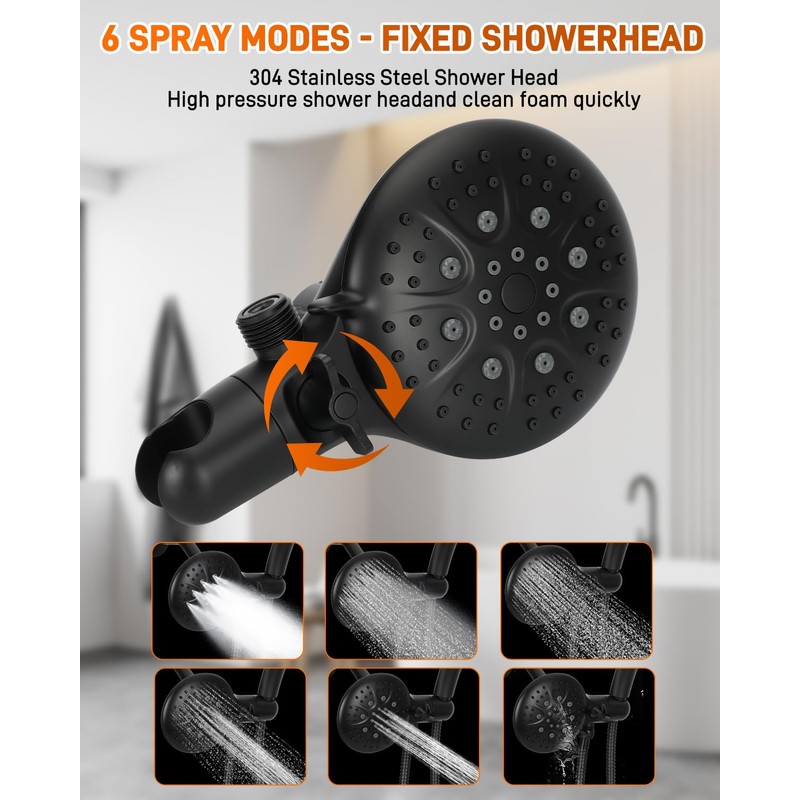 Compatible with moen Matte Black Shower Trim Kit, Dual Shower
