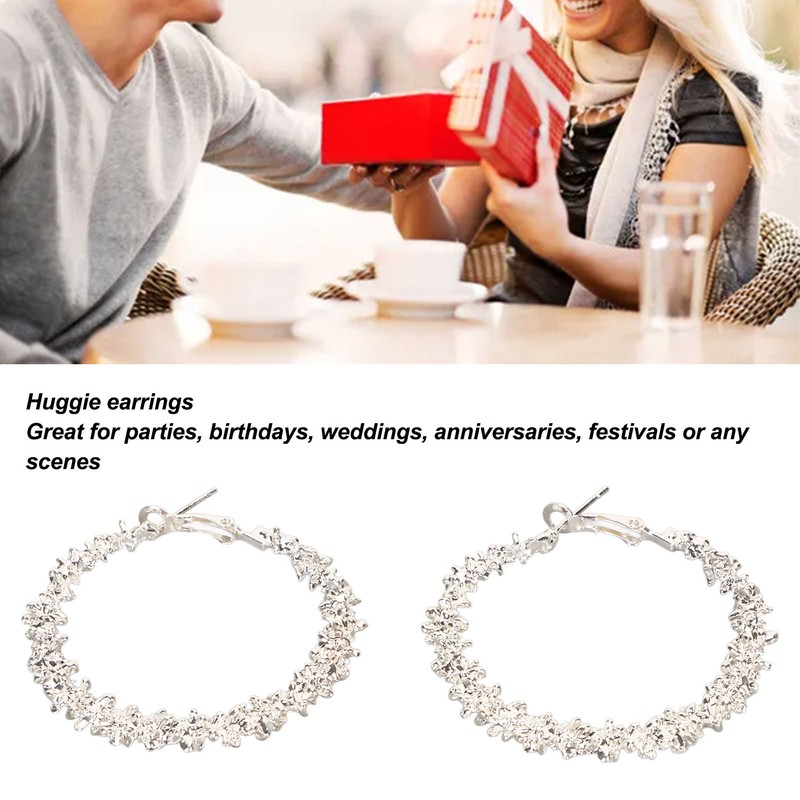 5 Pair Silver Hoop Earrings Retro Simple Lightweight Zinc Alloy