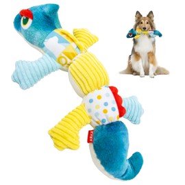 Flechazo Dog Toy Heavy Duty Sound Dog Plush Toy for Small Dogs Medium Dogs Large Dogs (Blue Chameleon)