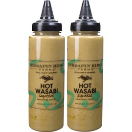 Terrapin Ridge Farms Hot Wasabi Garnishing Sauce – Spicy Wasabi Condiment for Sushi, Crab Cakes, Salmon & Dips, Vegan & Keto – 8.5 oz squeeze bottle (Pack of 2)