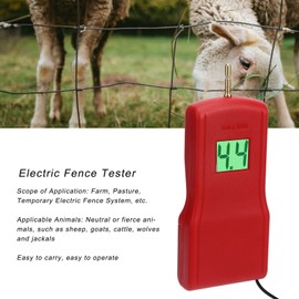 Digital Electrical Fence Voltage Tester, 15kv Digital Fence Tester Electric Fence Indicator with LCD Display, Pocket Size Digital Reader, Digital Voltmeter Tester, Locate Electric Fence Faults