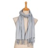 DonDon Women's Scarf, Plain, Soft, 185 x 65 cm, lightgrey,