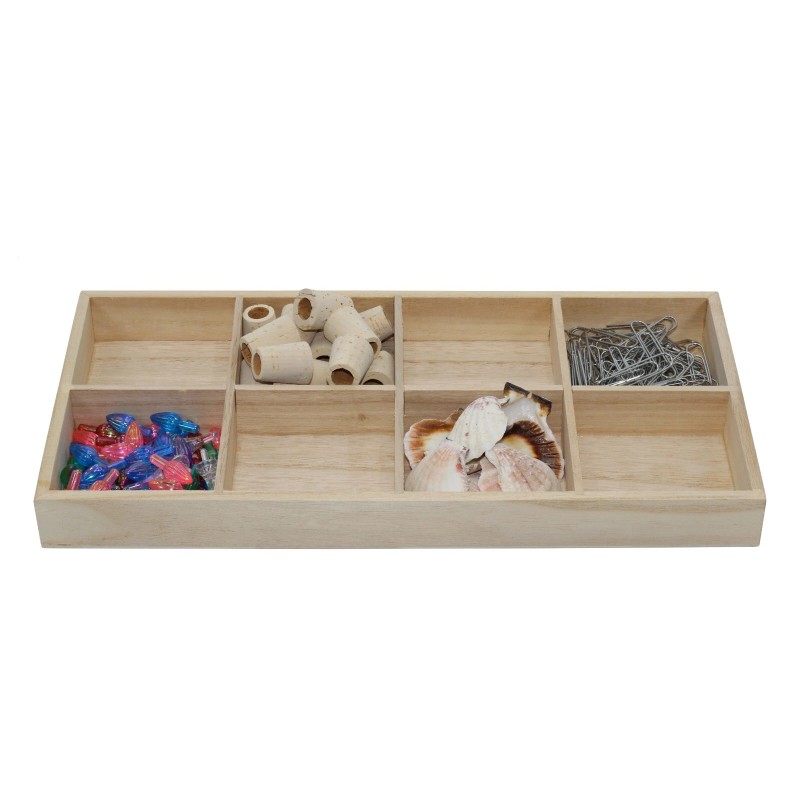Creative Hobbies 8 Section Wooden Trays, 14" × 7" Rectangular