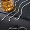 KRKC&CO Men’s Chain Necklace, Sterling Silver Plated Cuban Link Chains