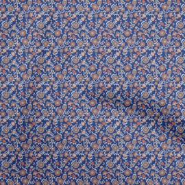 oneOone Georgette Viscose Indigo Blue Fabric Asian Japanese Floral Fabric for Sewing Printed Craft Fabric by The Yard 42 Inch Wide