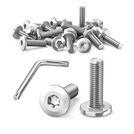 Wavanta 20 Pcs M5 Bolts, M5 x 16mm Flat Head Torx Bolts Screws, Furniture Screws, 304 Stainless Steel, Full Thread, with Torx Key