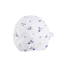 Sterntaler Peaked Cap Lighthouses – Maritime Summer Hat Made of Cotton – Boys Hat with Cut Ear Flaps and Tie Band – Baby and Children's Headpiece, White